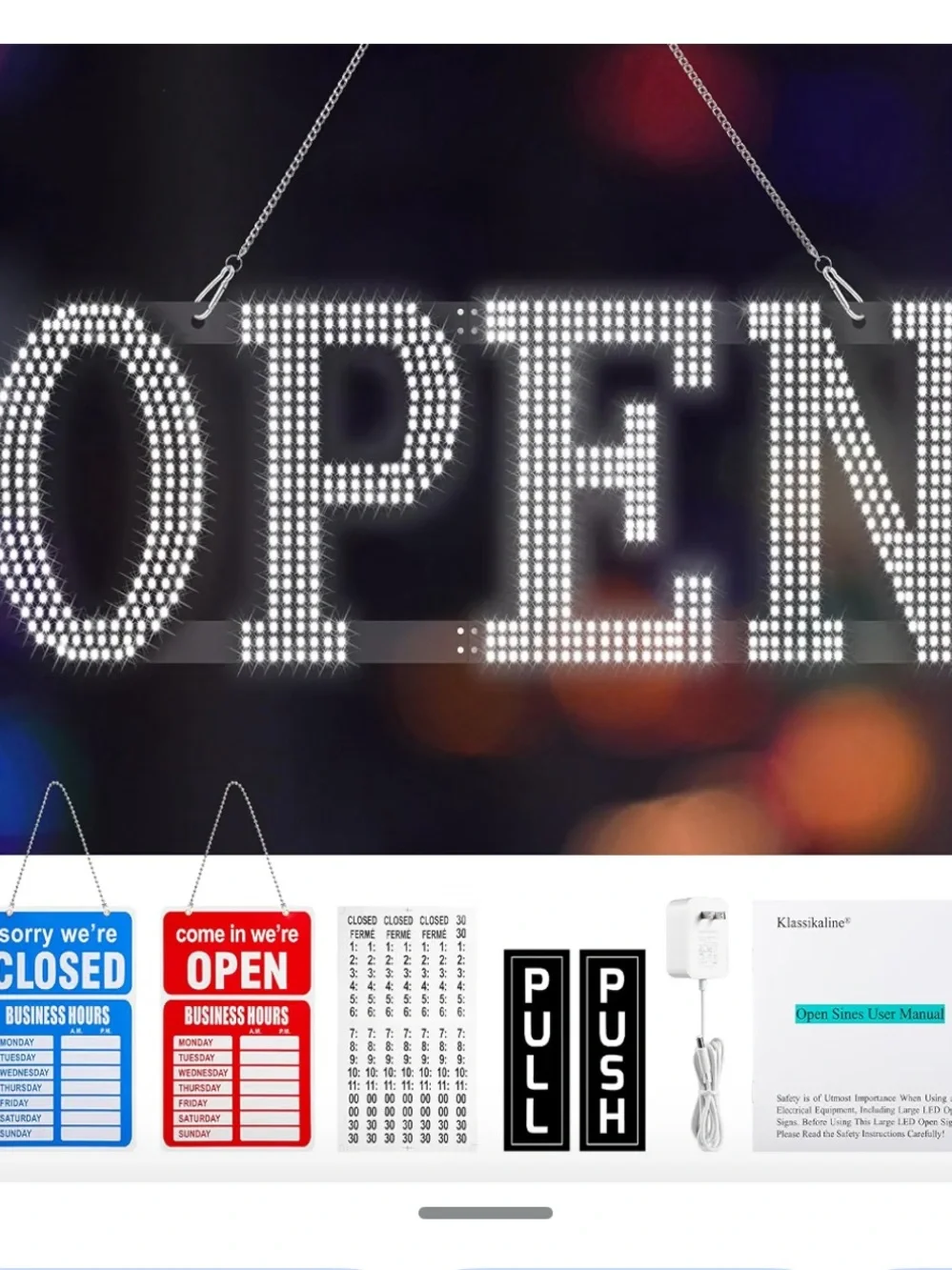 LED “OPEN” Ultra Bright Sign Hanging Business Sign NEW